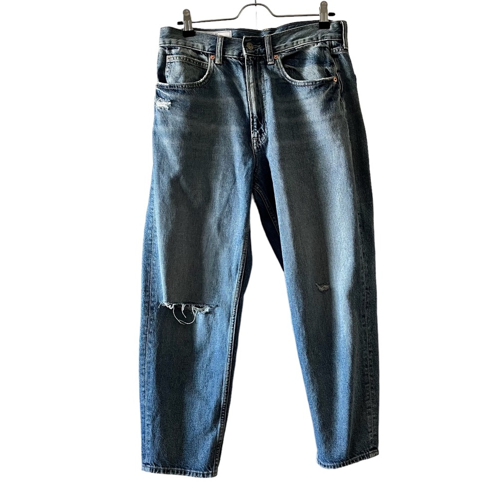 Gap High Rise Barrel Jeans Medium Wash Denim Size 28